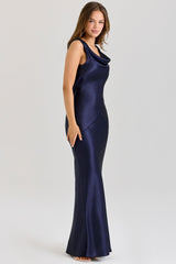 Livette - Draped Cowl Neck Maxi Dress